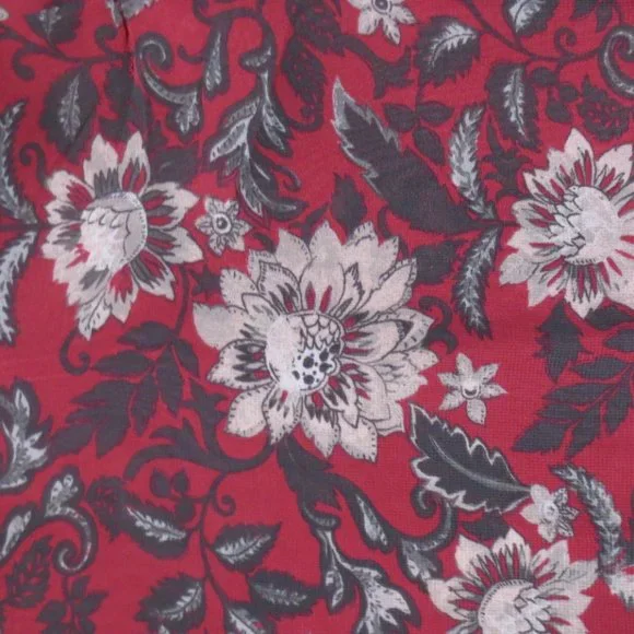 LOFT outlet WOMENS dress MAROON floral PINK sleeveless BURGUNDY shift SIZE XL - Picture 2 of 10